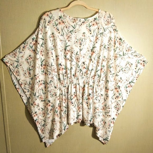 NWT*SIGNATURE STUDIO*FLORAL PRINT TOP*KIMONO TYPE SLEEVES*WOMAN L - Picture 6 of 10